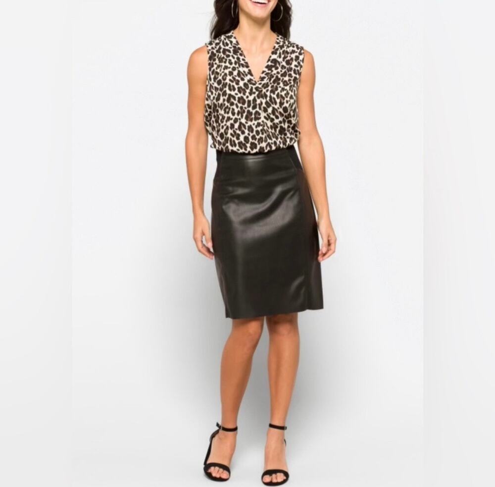 Vera Moda Stitch Fix Vegan Leather Pencil Skirt Pomona Sz 14 Matrix